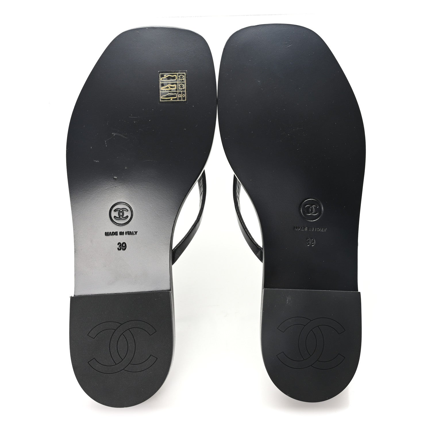Chanel Goatskin CC Times Square Thong Sandals 39 Black 6 of 10