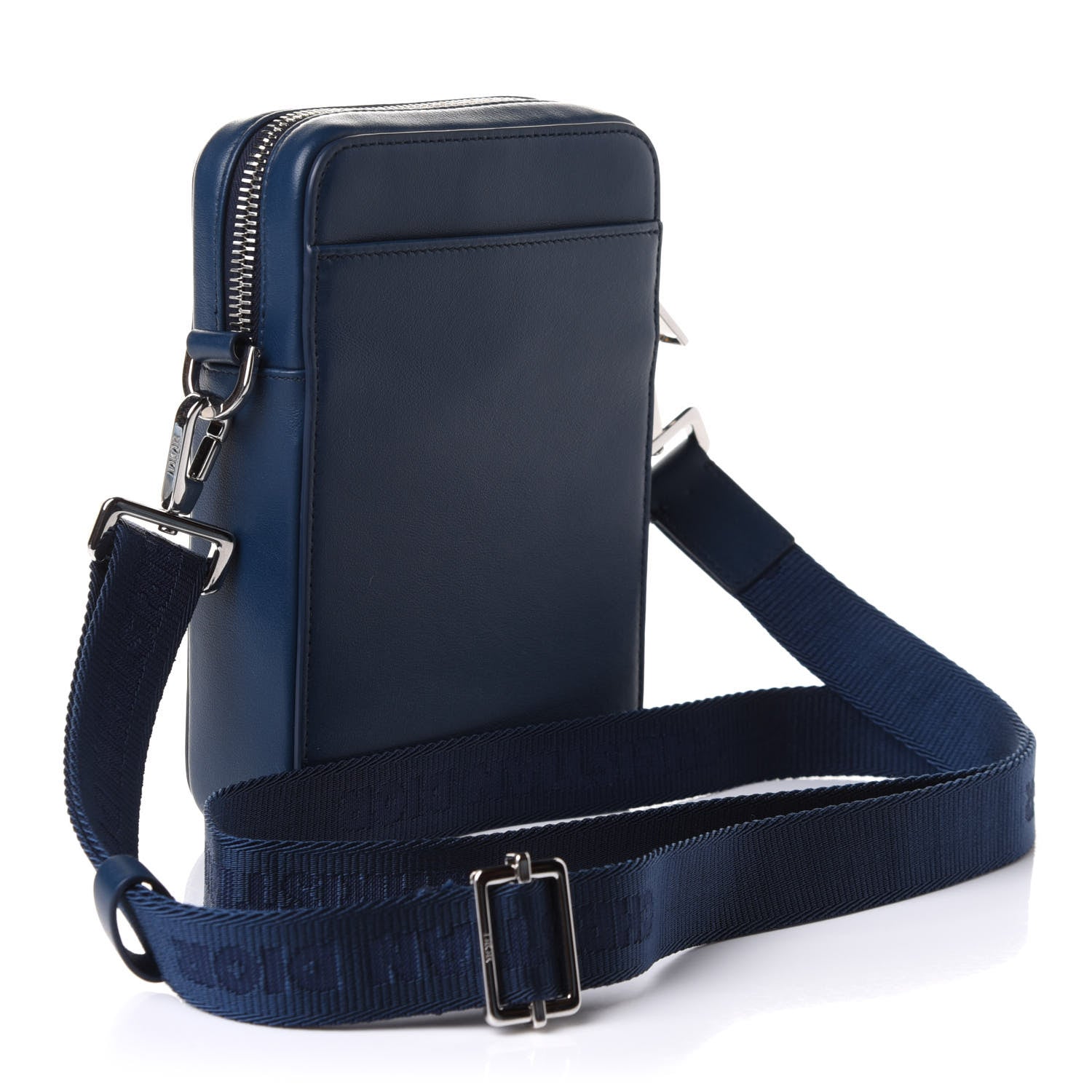 Christian Dior Calfskin Oblique Galaxy Perforated World Tour Messenger Pouch Blue White 2 of 10