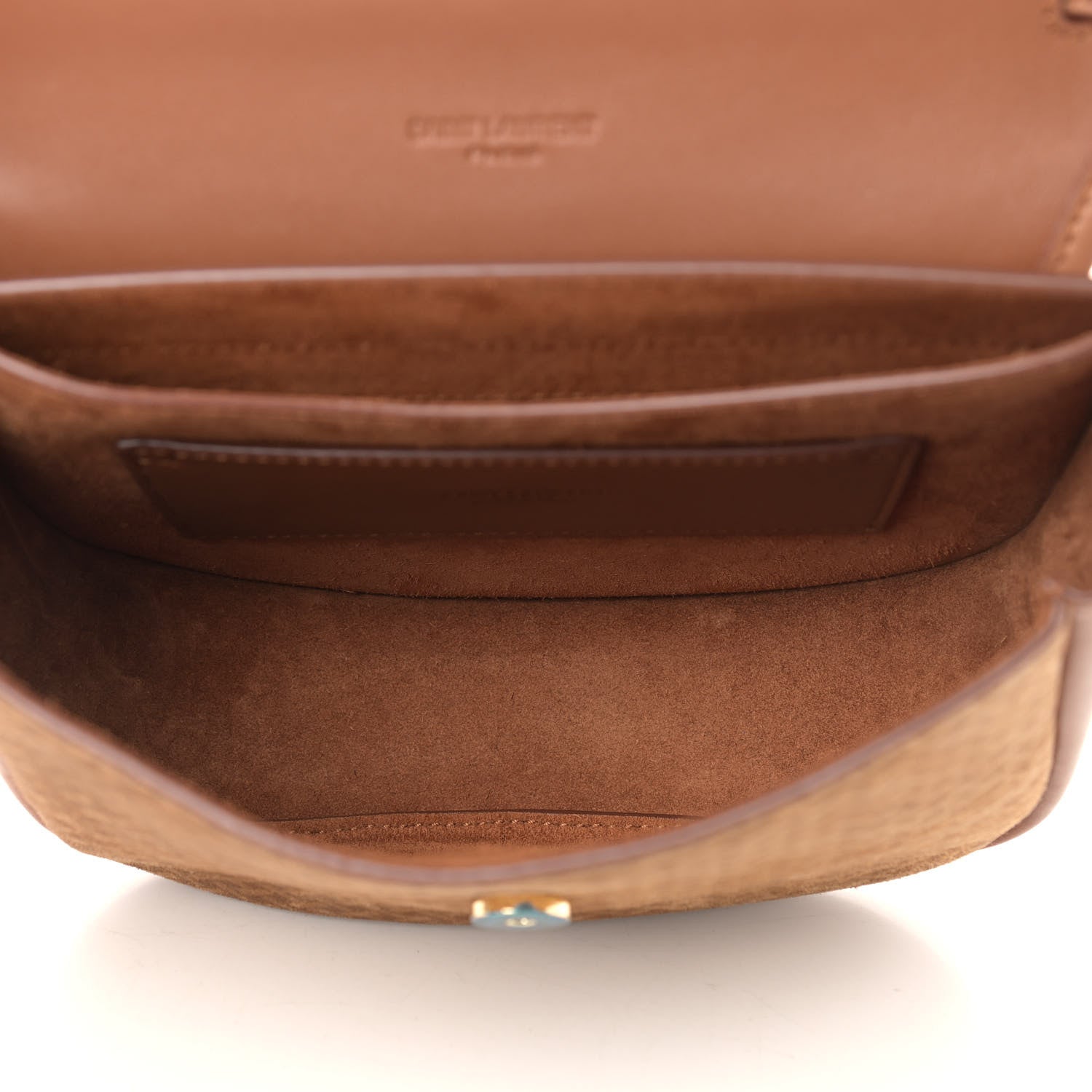 Saint Laurent Suede Calfskin Small Kaia Satchel Brun 5 of 9