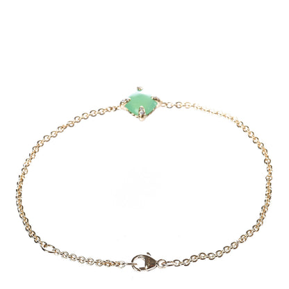 David Yurman 18K Yellow Gold Diamond Chrysoprase 8mm Chatelaine Bracelet 3 of 6
