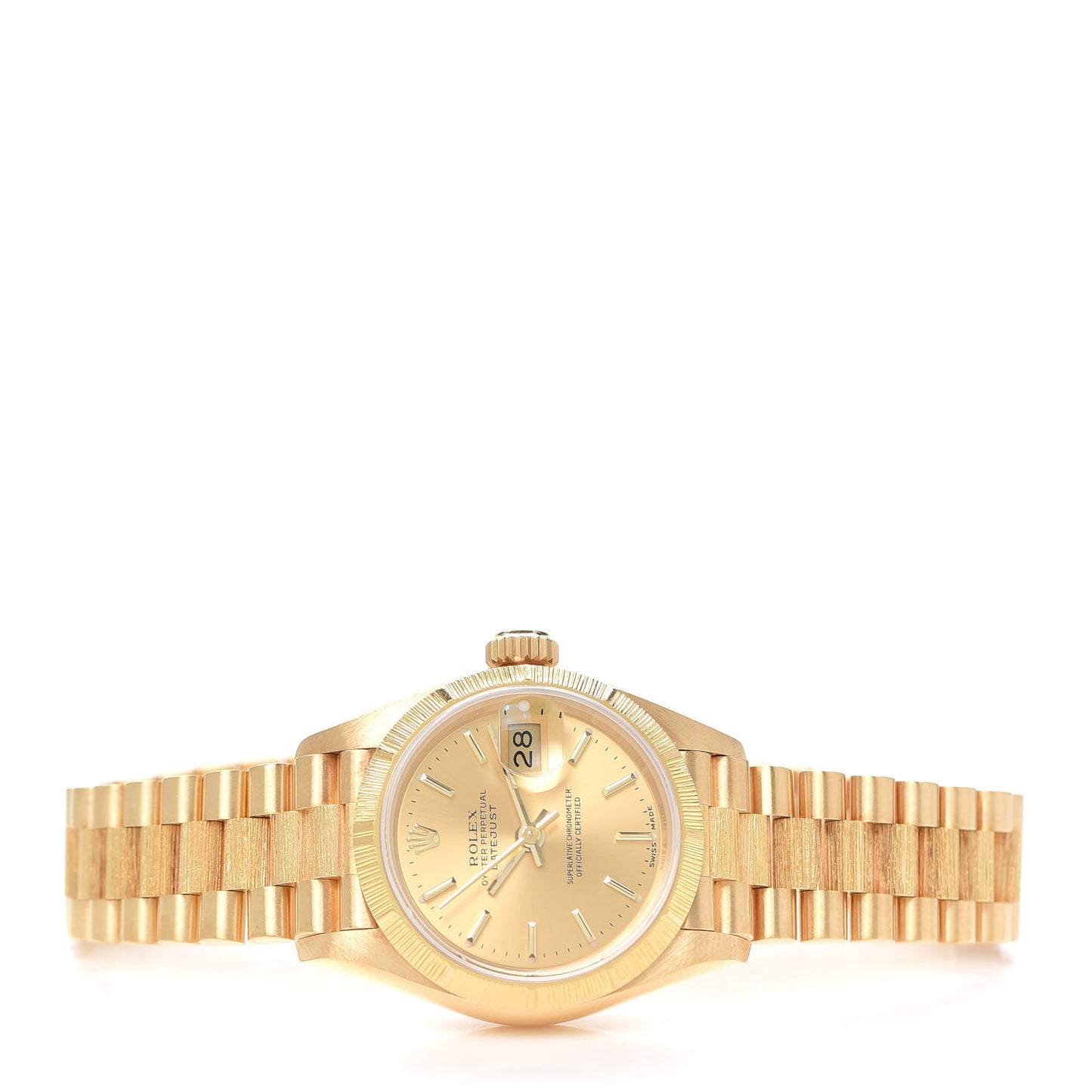 18K Yellow Gold 26mm Datejust President Watch Champagne 69278