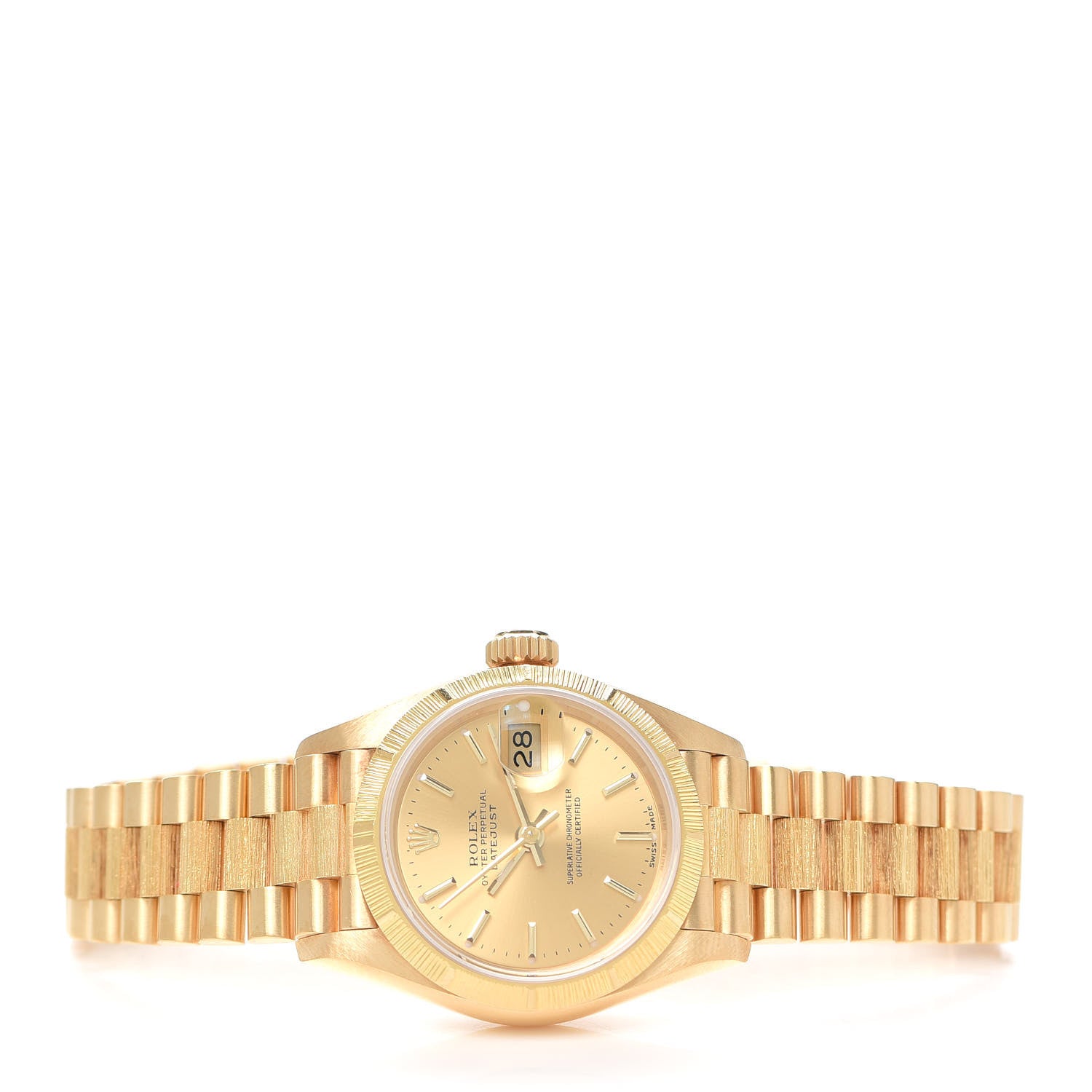 Rolex 18K Yellow Gold 26mm Datejust President Watch Champagne 69278 2 of 6