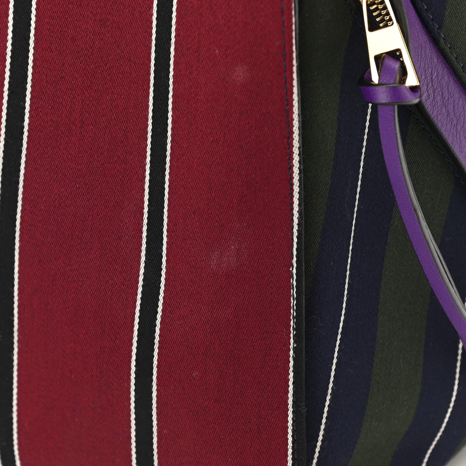 Loewe Canvas Calfskin Stripes Hammock Shoulder Bag Blue Red 9 of 12