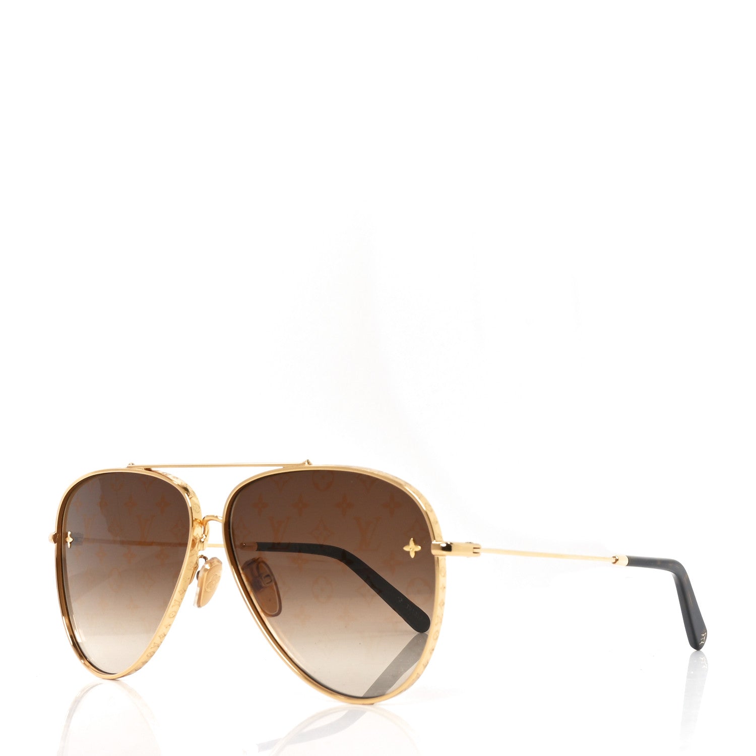 Louis Vuitton Metal The LV Pilot Sunglasses Z1620U Gradient Brown Monogram 1 of 8
