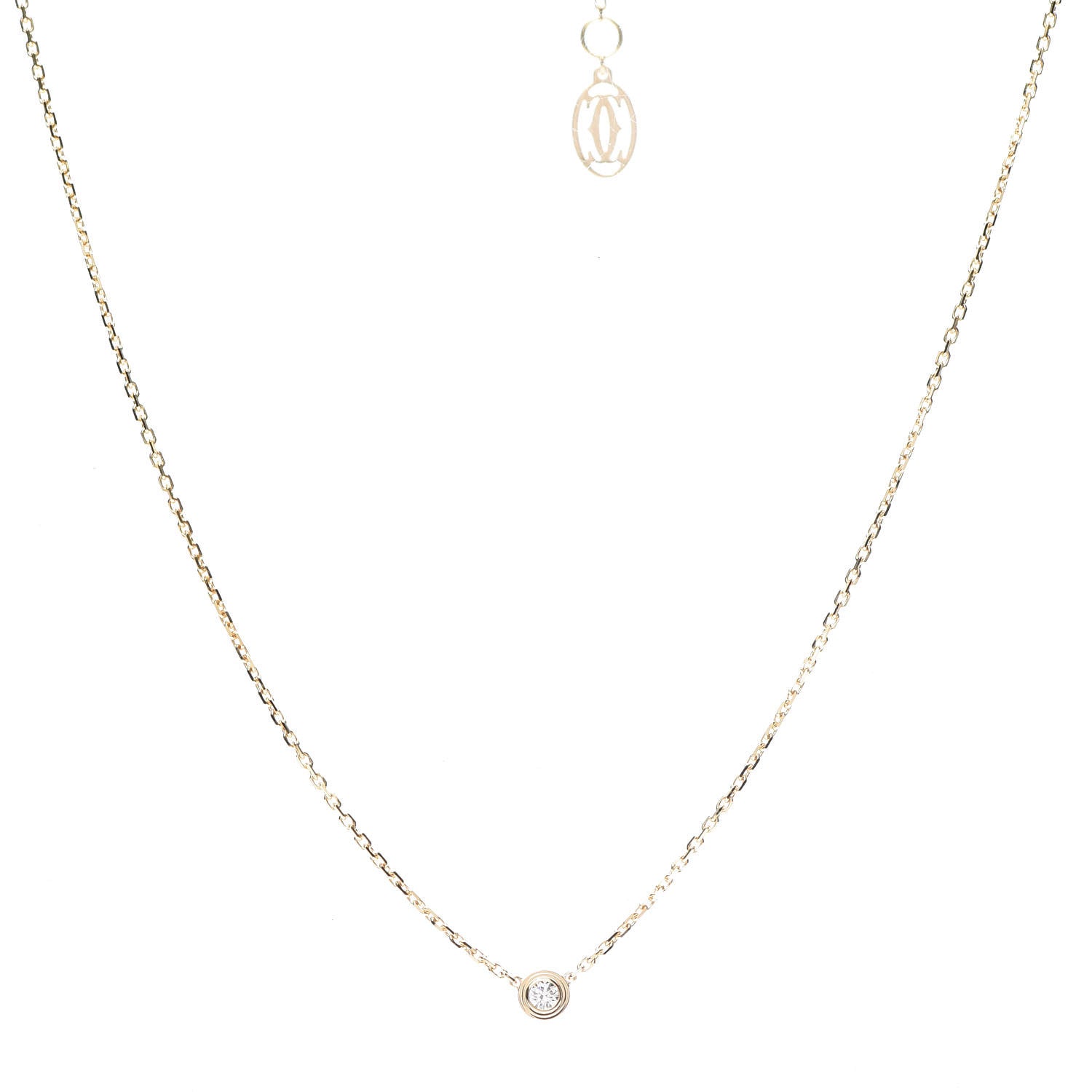 Cartier 18K Yellow Gold Diamond XS D'Amour Pendant Necklace 1 of 5