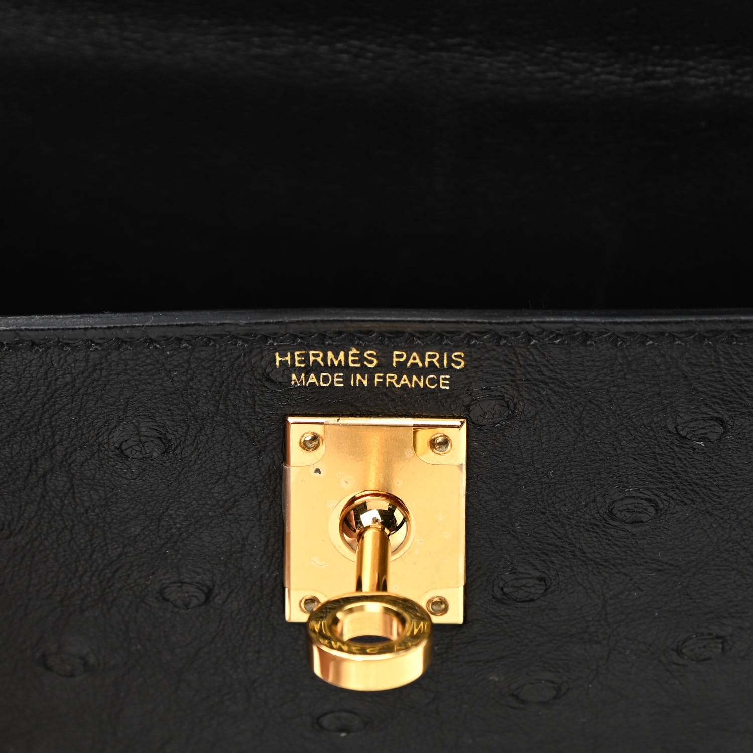 Hermes Ostrich Kelly Sellier Mini 20 Black 6 of 12