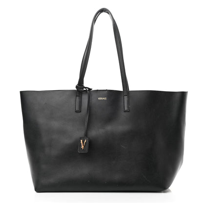 Versace Calfskin Virtus Tote Black 3 of 13