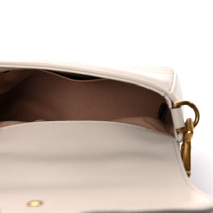 Gucci Calfskin Matelasse Mini GG Marmont Top Handle Shoulder Bag White 5 of 11