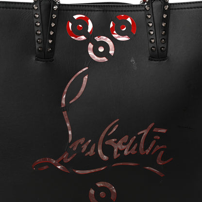 Christian Louboutin Calfskin Loubinthesky Perforated Cabarock Spikes Tote Black 8 of 11