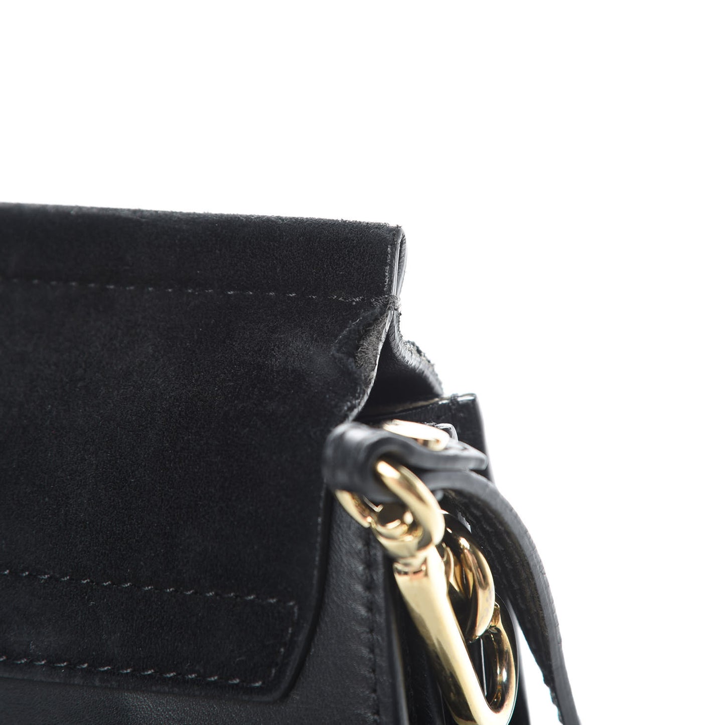 Suede Calfskin Medium Faye Shoulder Bag Black