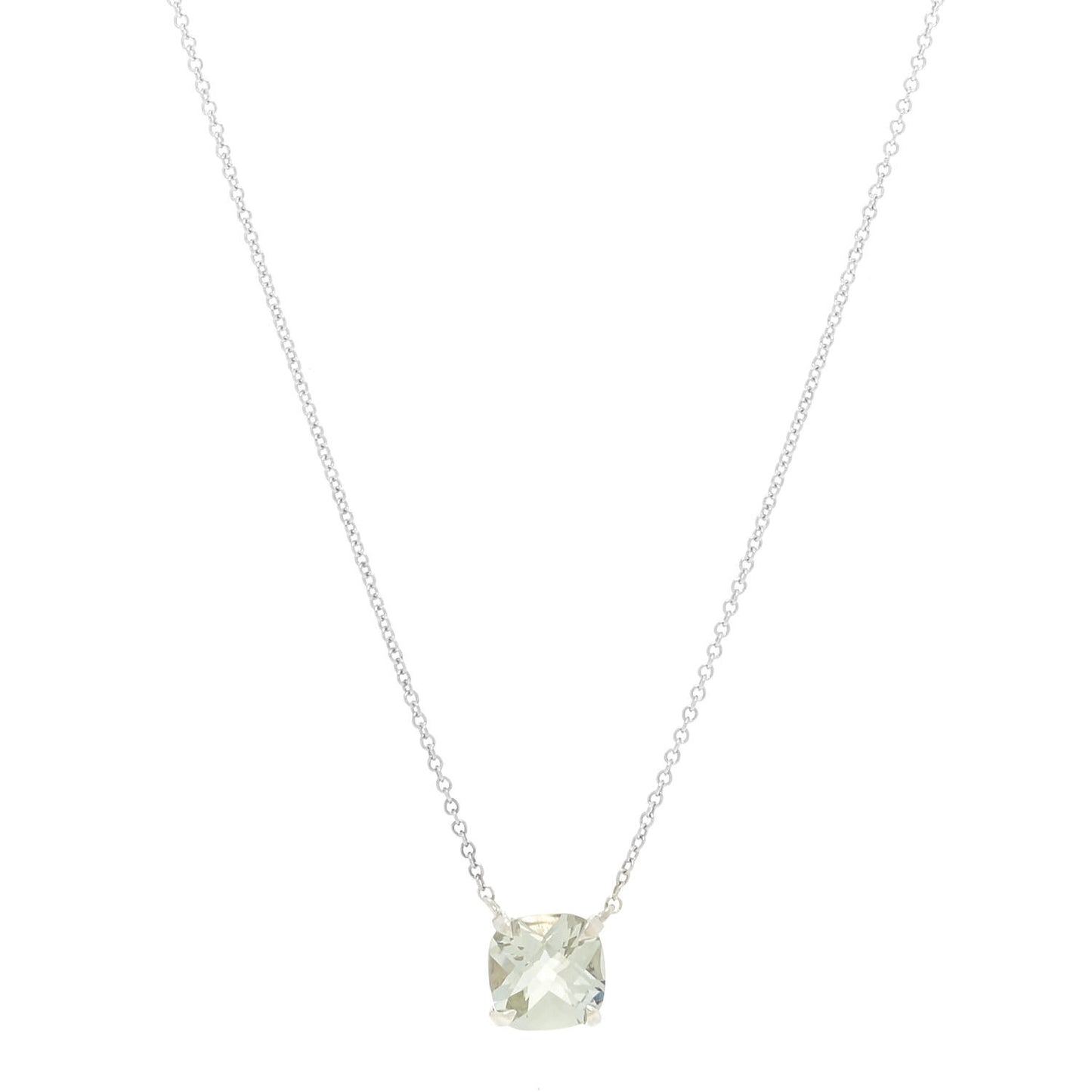 Sterling Silver Prasiolite Sparklers Pendant Necklace