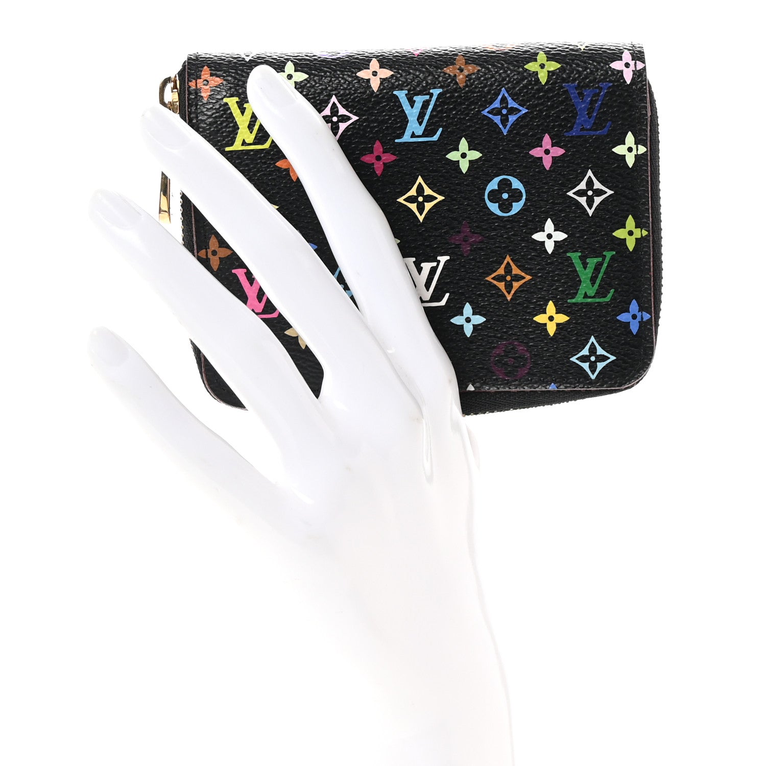 Louis Vuitton Monogram Multicolor Zippy Coin Purse Black Violet 2 of 6