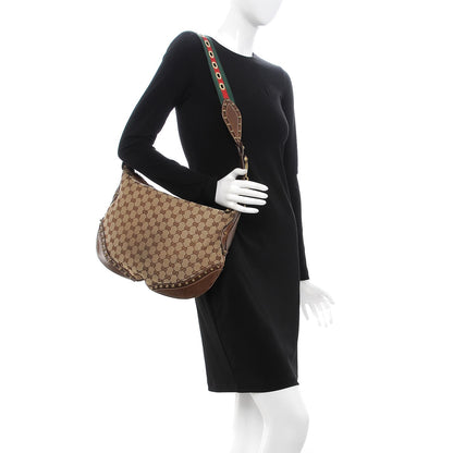 Gucci Monogram Pelham Studded Shoulder Bag Brown 2 of 9