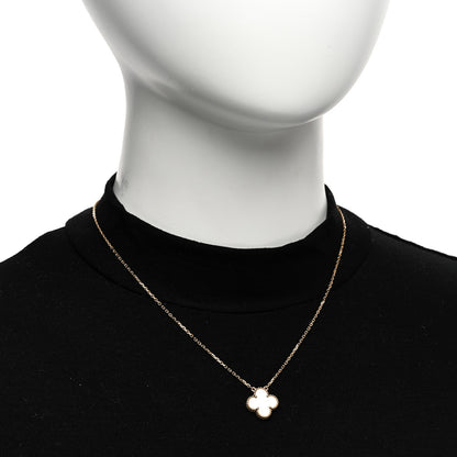 Van Cleef & Arpels 18K Yellow Gold Mother of Pearl Vintage Alhambra Pendant Necklace 2 of 6