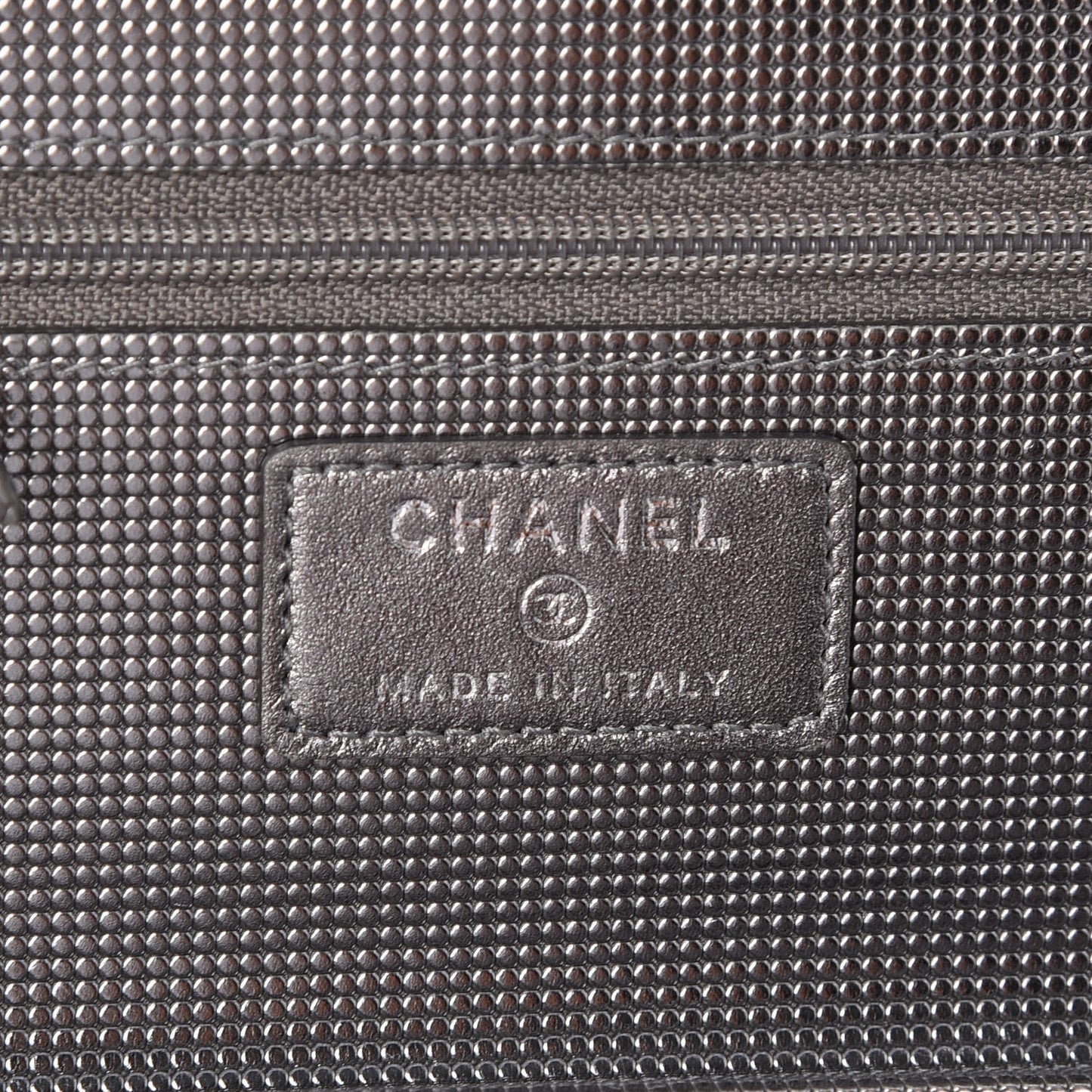 Metallic Calfskin Quilted Pixel Effect Wallet on Chain WOC Silver