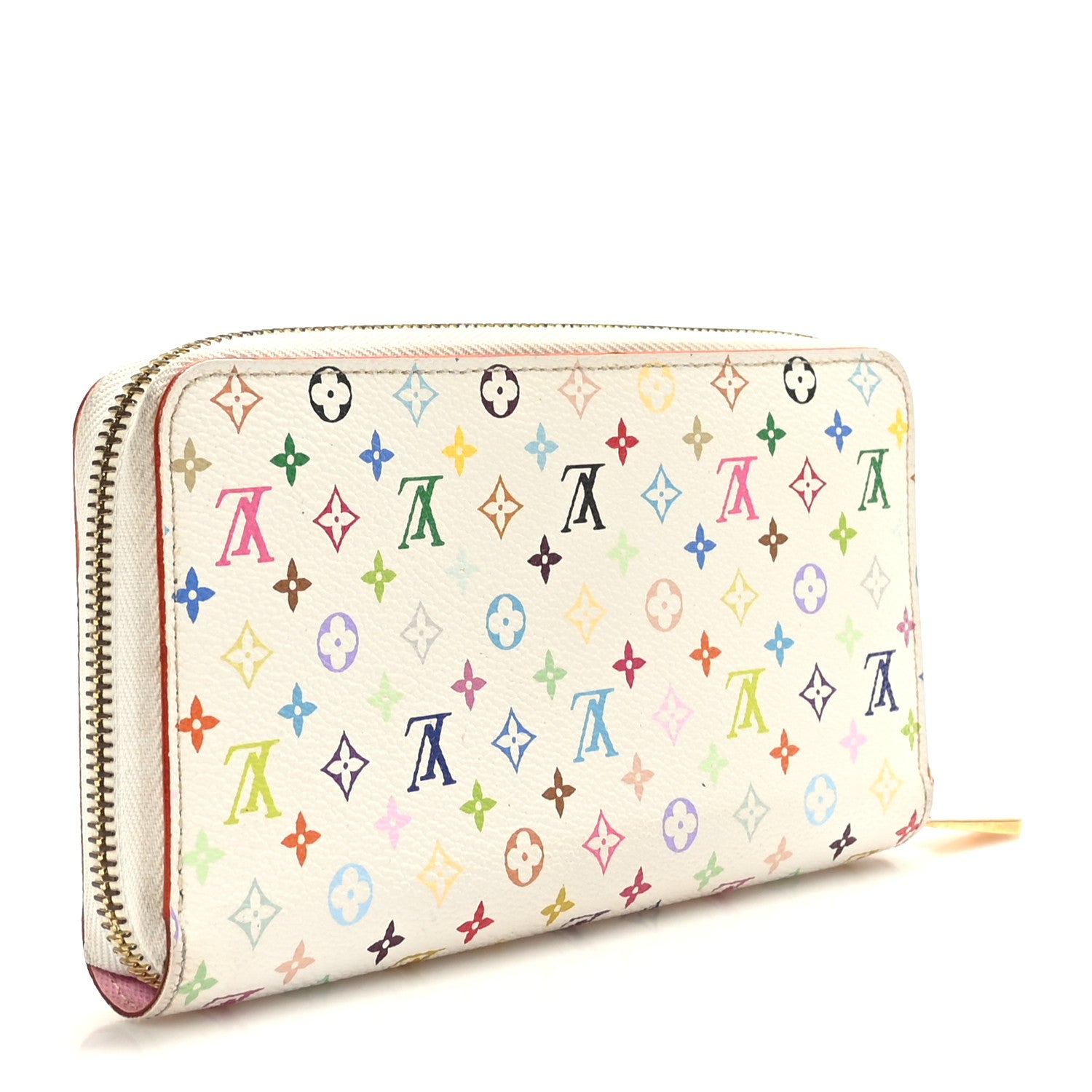 Louis Vuitton Monogram Multicolor Zippy Wallet White Litchi 3 of 6