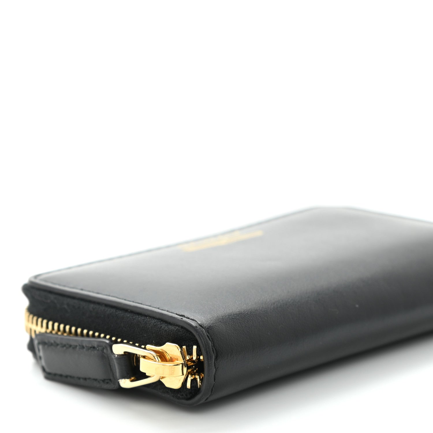 Gucci Plutone Calfskin Logo Zip Around Card Case Black 8 of 9