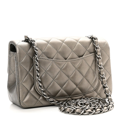 Chanel Metallic Calfskin Quilted Mini Rectangular Flap Ruthenium 3 of 10