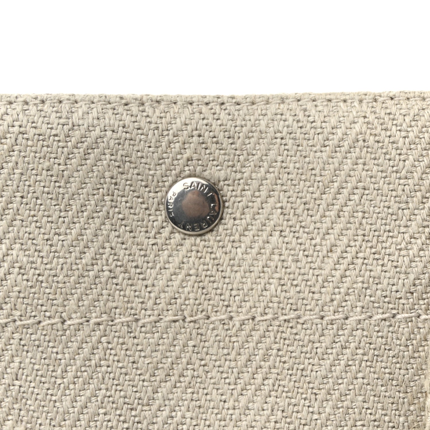 Saint Laurent Cotton Linen Rive Gauche Tote Light Shell 7 of 9