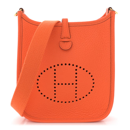 Hermes Taurillon Clemence Evelyne TPM Orange 1 of 10