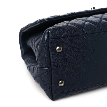 Chanel Caviar Quilted Small Coco Handle Flap Navy 9 of 13