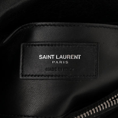 Saint Laurent Sheepskin Matelasse Chevron Monogram Medium College Bag Black 6 of 10