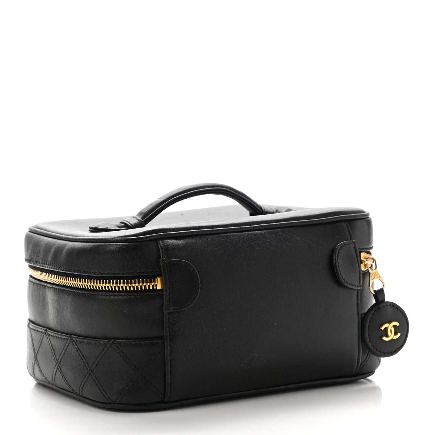 Lambskin Vanity Cosmetic Case Black