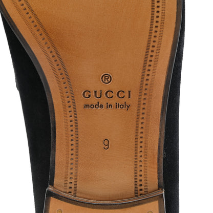 Gucci Suede Web Mens Horsebit Loafers 9 Black 6 of 11