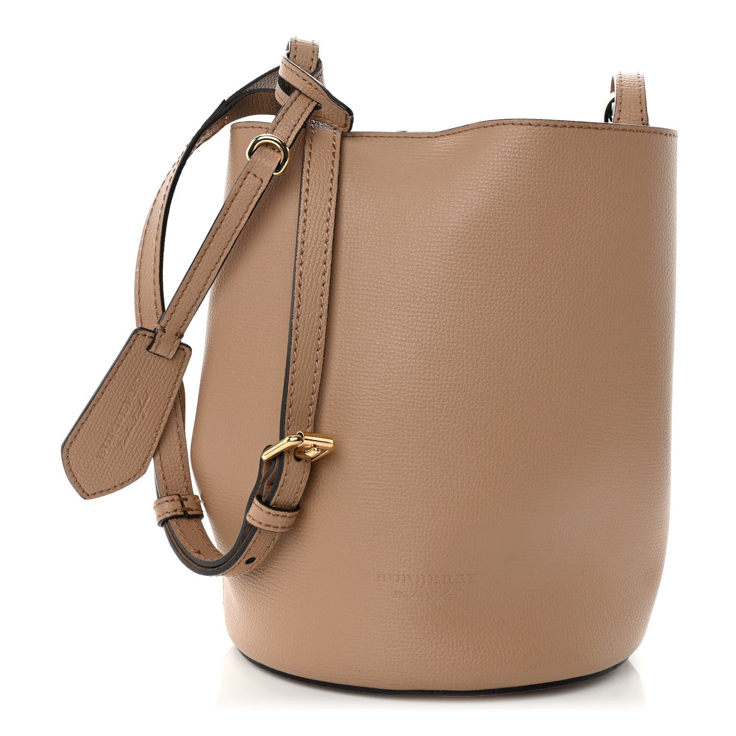 Burberry Calfskin Small Lorne Bucket Crossbody Natural 1 of 8