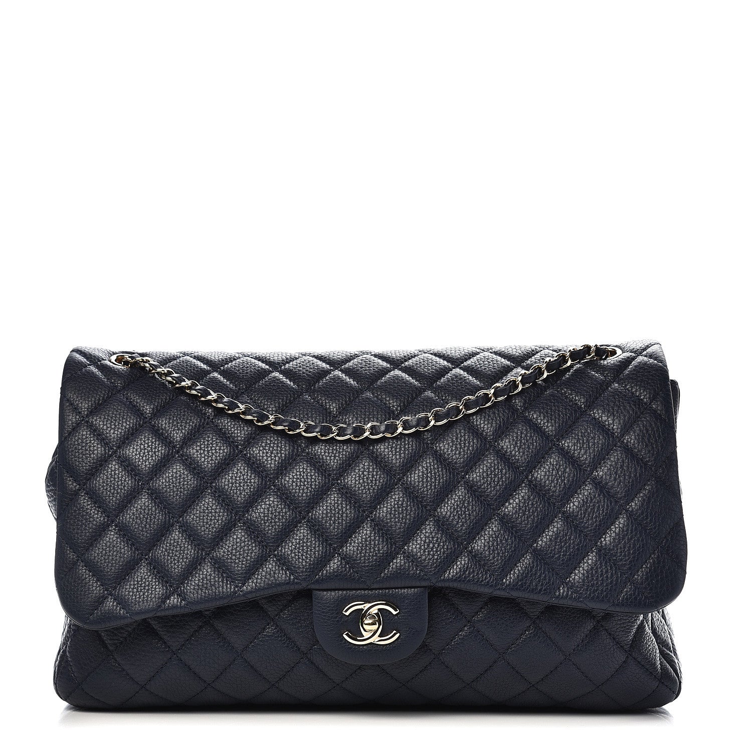 Chanel Calfskin Quilted Small XXL Travel Flap Bag Navy 1 of 10
