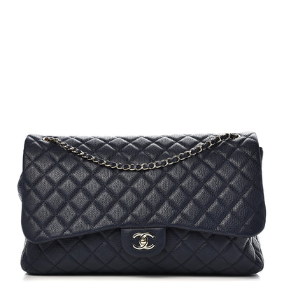 Chanel Calfskin Quilted Small XXL Travel Flap Bag Navy 1 of 10
