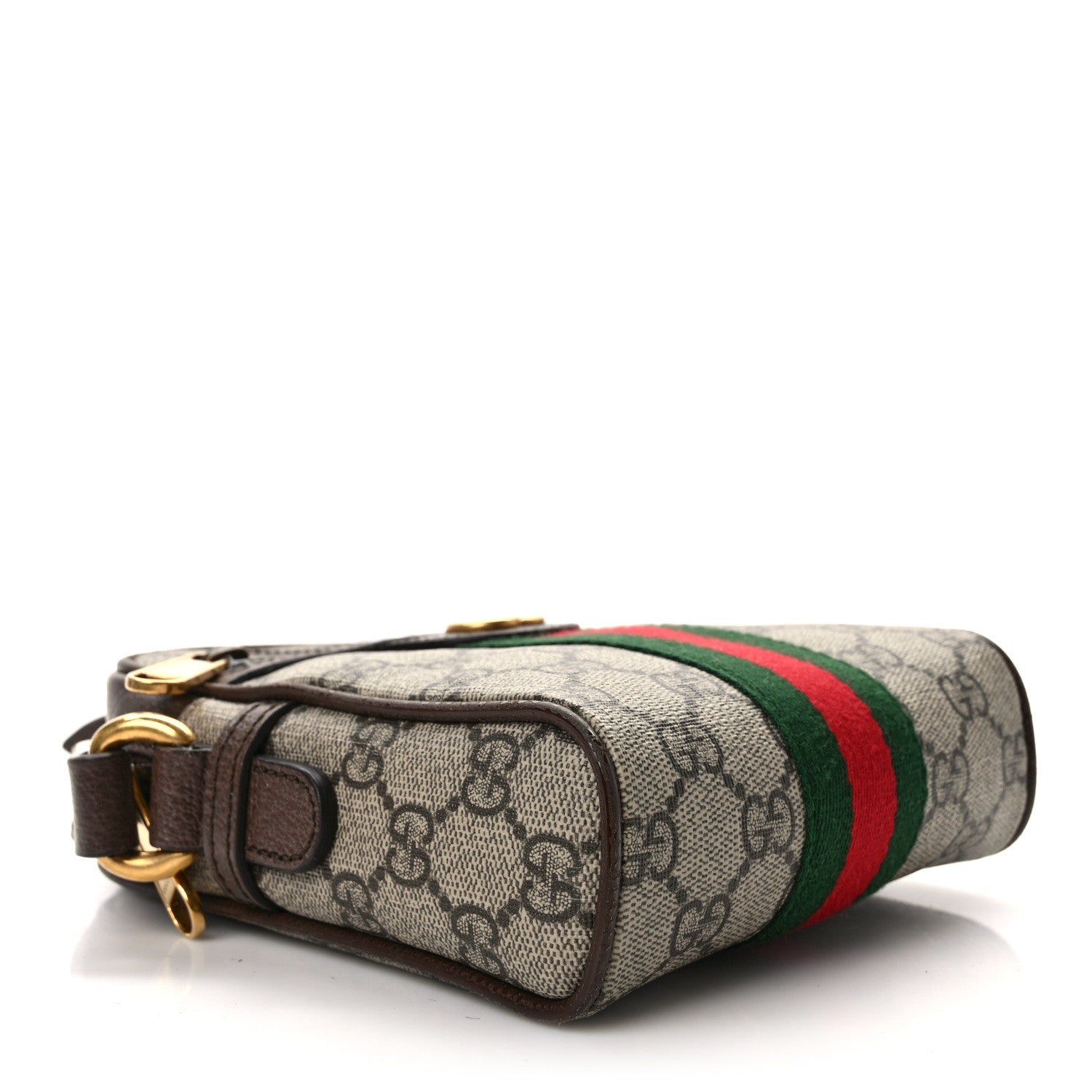 Gucci GG Supreme Monogram Web Mini Ophidia Messenger Brown 4 of 13