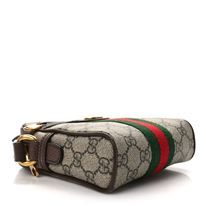 Gucci GG Supreme Monogram Web Mini Ophidia Messenger Brown 4 of 13