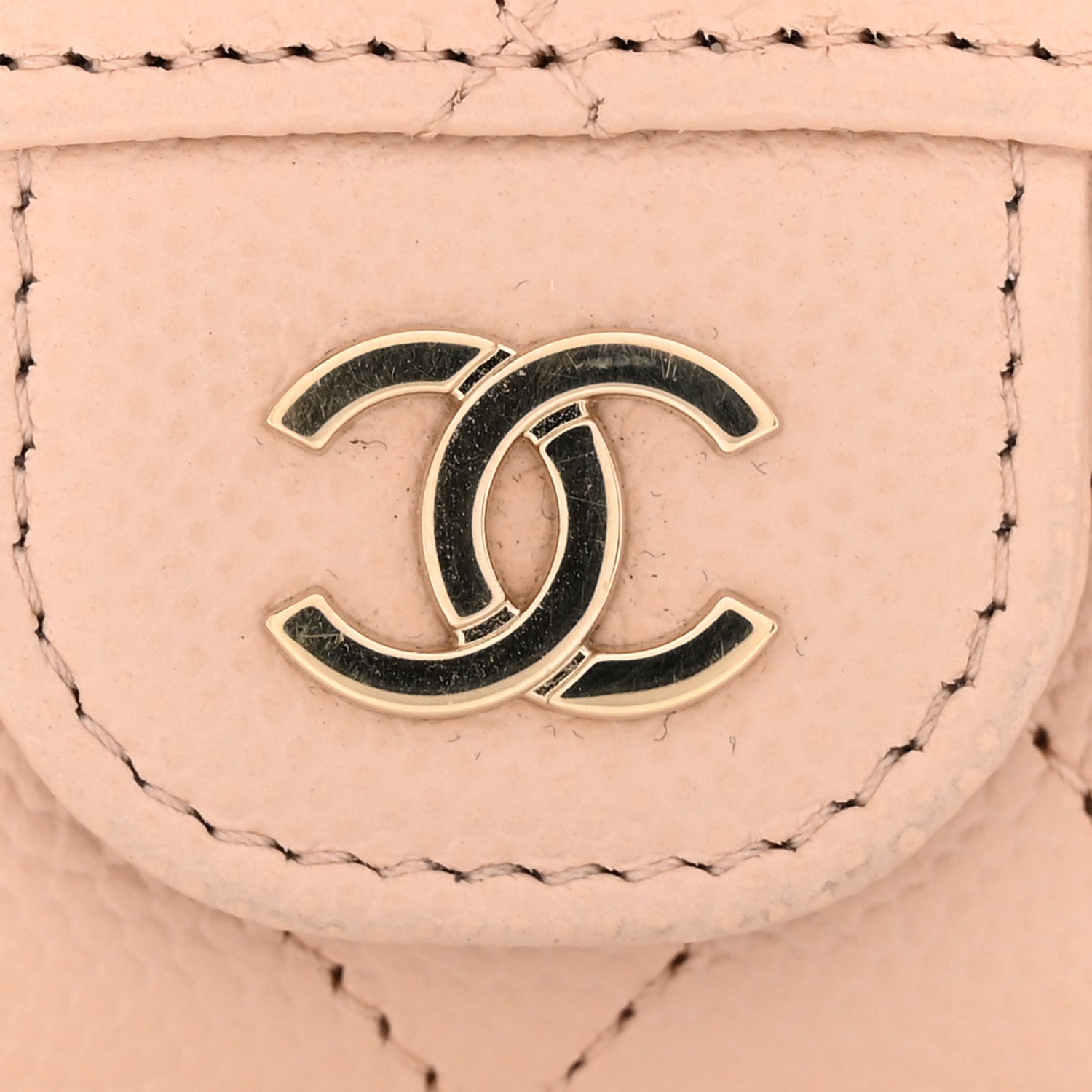 Chanel Caviar Quilted Flap Card Holder Wallet Light Beige 9 of 10