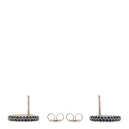 Louis Vuitton Metal Crystal Louise Tresor Earrings Gold Blue 3 of 5