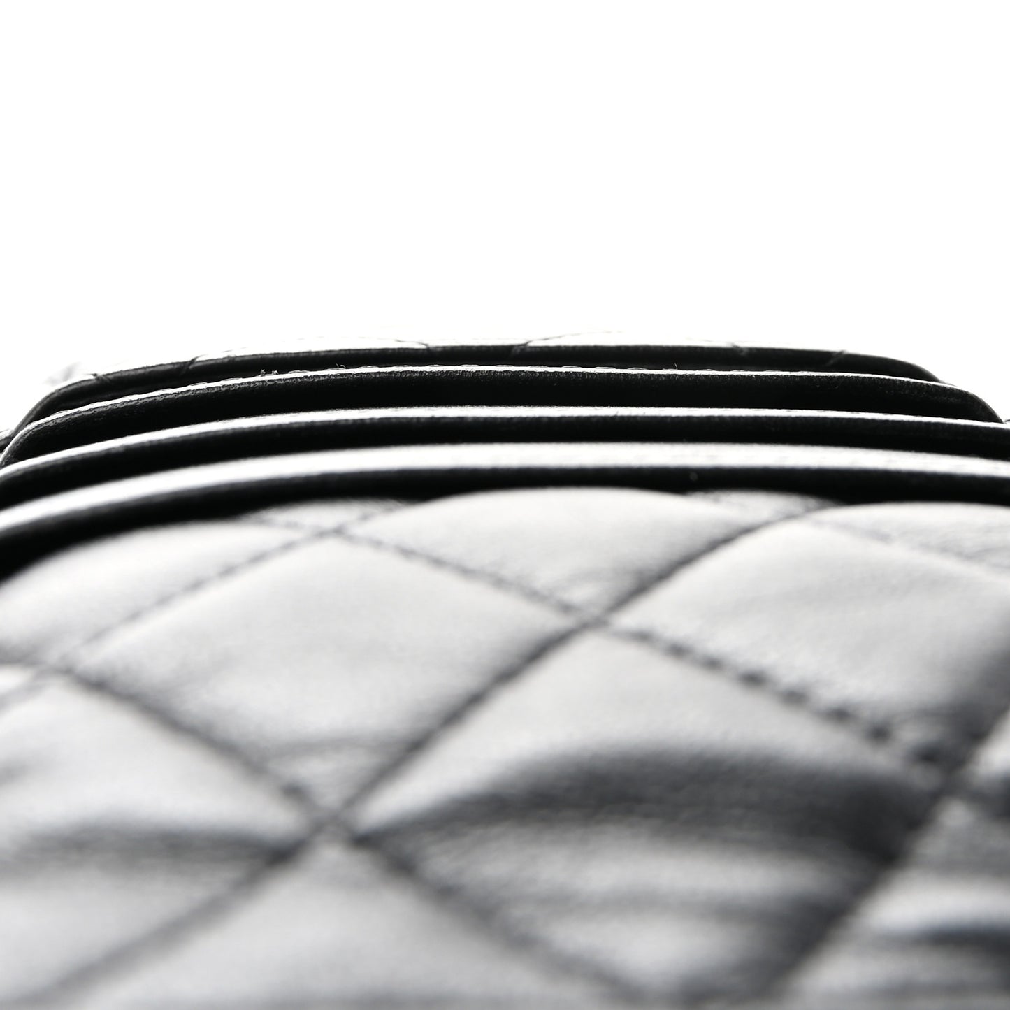Lambskin Quilted Classic Flat Wallet Pouch Black