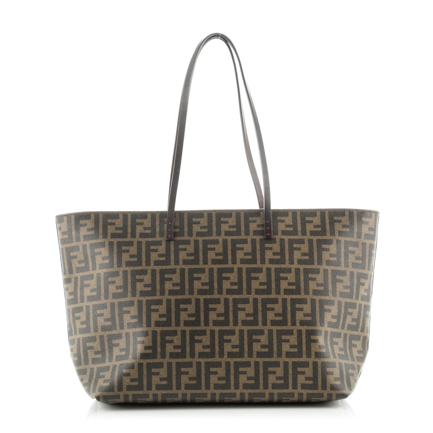 Fendi Zucca Spalmati Medium Roll Tote Tobacco Fuxia 1 of 8
