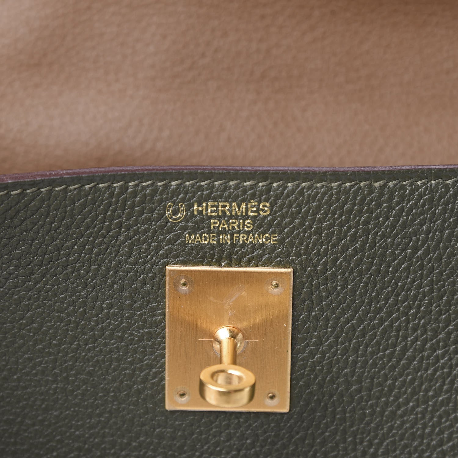 Hermes Togo Horseshoe Kelly Retourne 35 Vert Olive Eucalyptus Origan 6 of 11