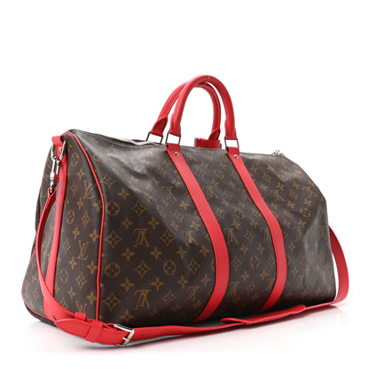 Louis Vuitton Calfskin Monogram Keepall Bandouliere 50 Coquelicot 2 of 8