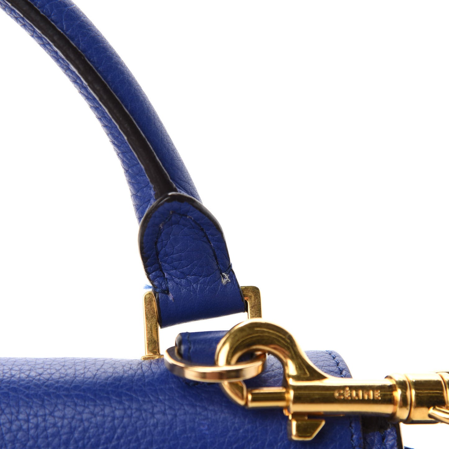 Drummed Calfskin Suede Small Trapeze Indigo