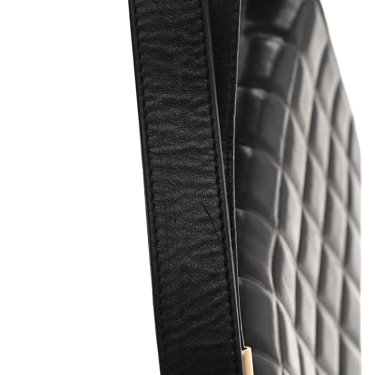 Lambskin Quilted CC Chocolate Bar Flap Black