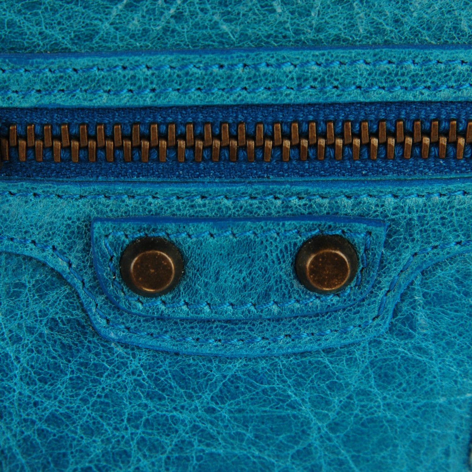Balenciaga Chevre Classic Hardware M Porte-Monnaie Coin Purse Turquoise 6 of 9