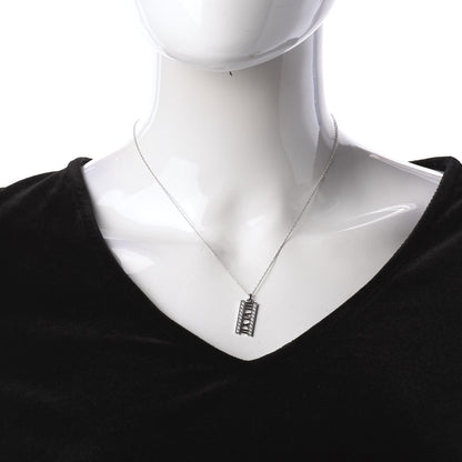 Tiffany 18K White Gold Diamond Atlas Bar Pendant Necklace 2 of 4