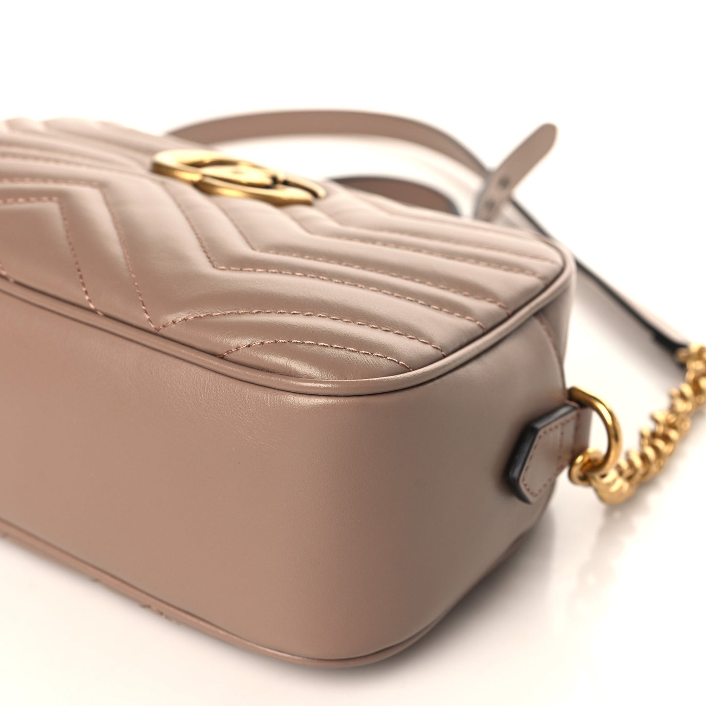Calfskin Matelasse Small GG Marmont Chain Shoulder Bag Porcelain Rose