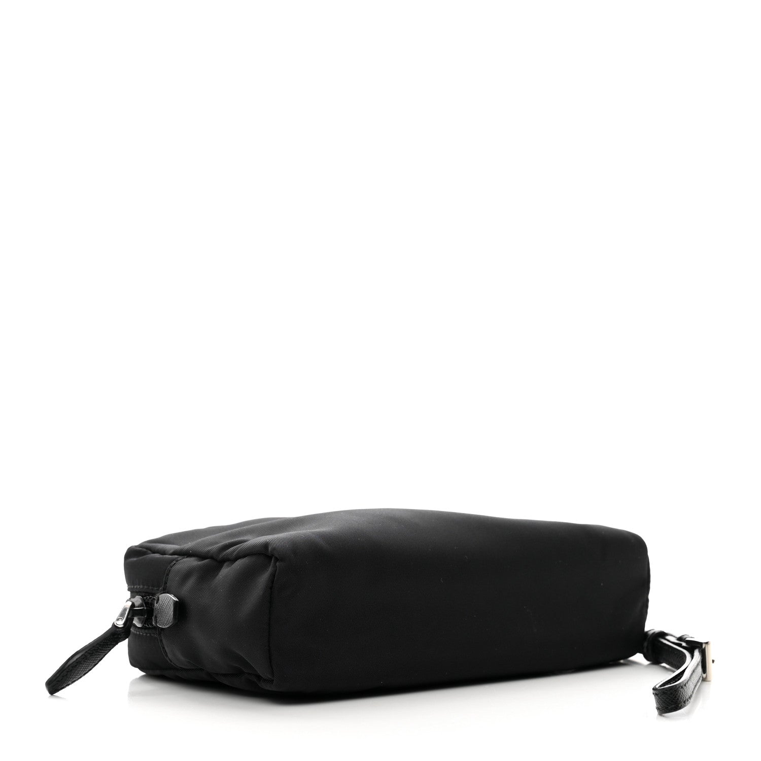 Prada Tessuto Nylon Vela Saffiano Necessaire Wristlet Pouch Black 4 of 6