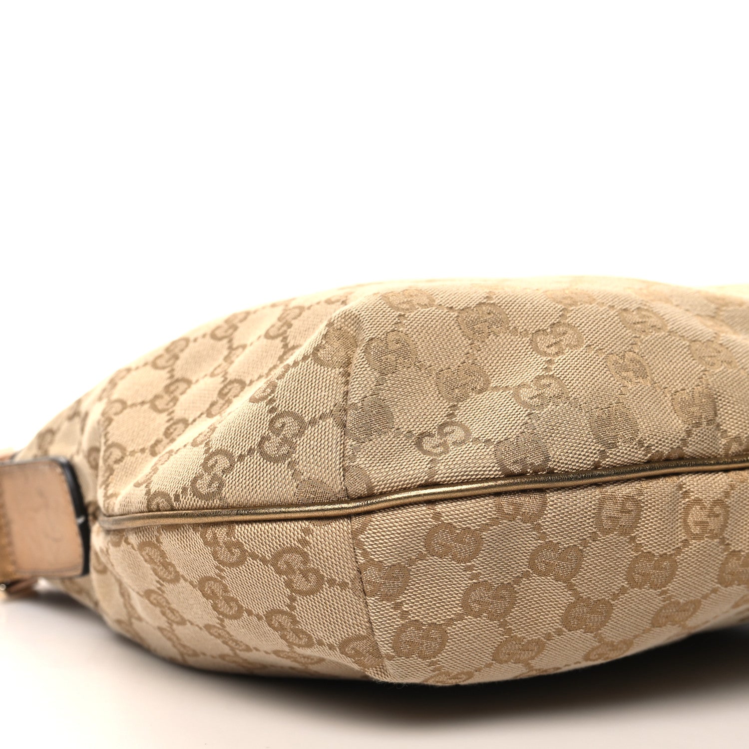 Gucci Monogram Web Medium Half Moon Hobo Gold Pink 9 of 10