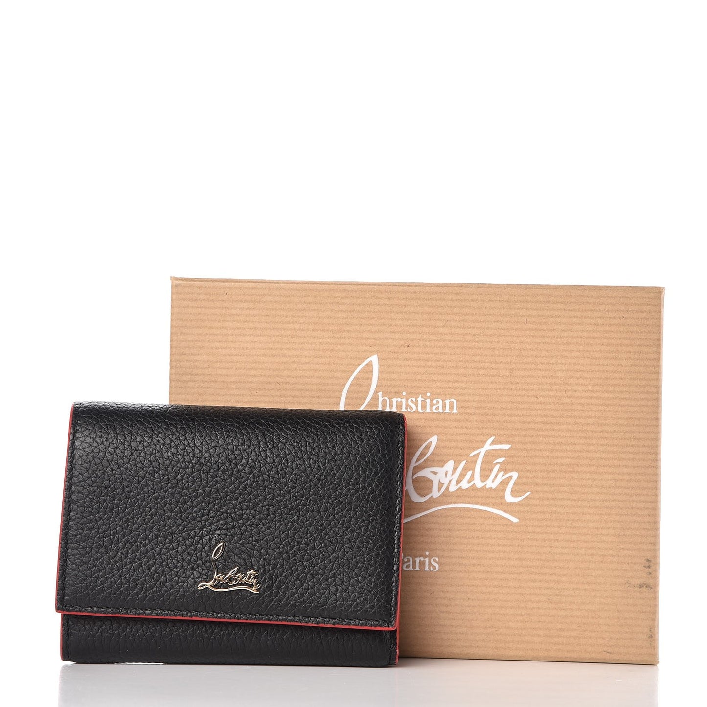 Calfskin Boudoir Mini Trifold Wallet Black