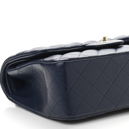 Chanel Caviar Quilted Jumbo Double Flap Navy Blue 9 of 10
