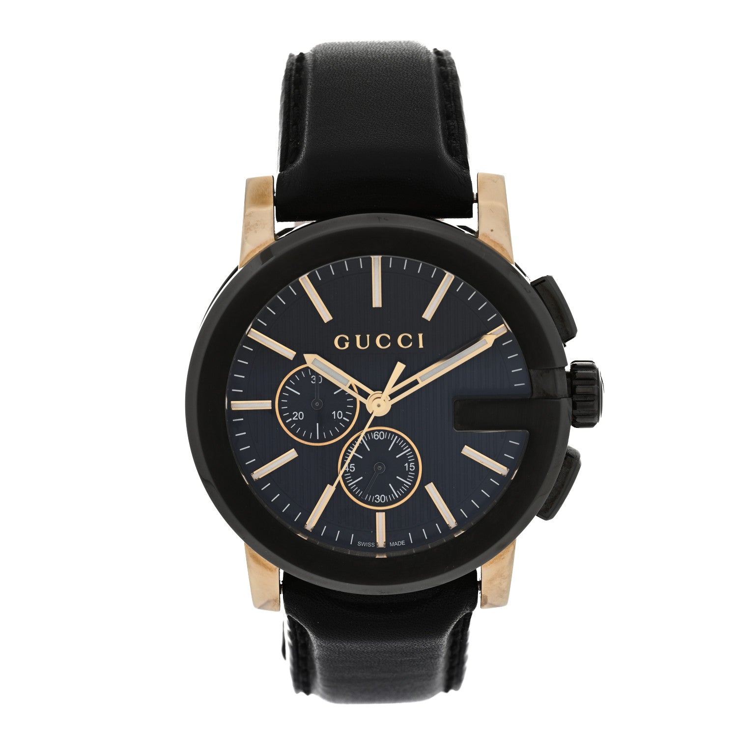 Gucci PVD Stainless Steel Calfskin 44mm G-Chrono Quartz Watch Black 1 of 5