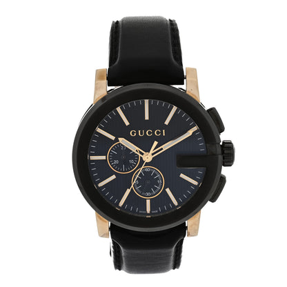 Gucci PVD Stainless Steel Calfskin 44mm G-Chrono Quartz Watch Black 1 of 5